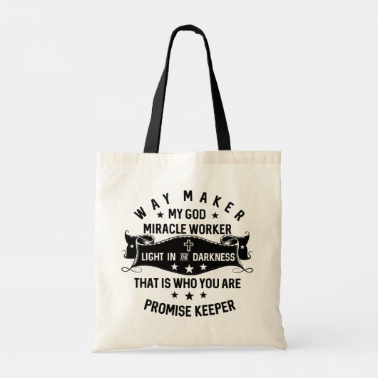 Way Maker Miraker Worker Promise Keeper Christelij Tote Bag (Achterkant)
