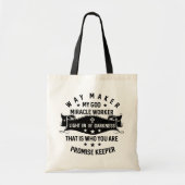 Way Maker Miraker Worker Promise Keeper Christelij Tote Bag (Voorkant)