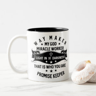 Way Maker Miraker Worker Promise Keeper Christelij Tweekleurige Koffiemok