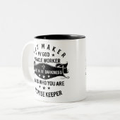 Way Maker Miraker Worker Promise Keeper Christelij Tweekleurige Koffiemok (Voorkant links)