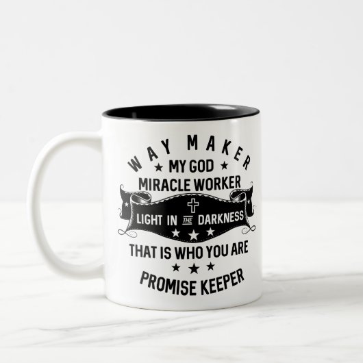 Way Maker Miraker Worker Promise Keeper Christelij Tweekleurige Koffiemok (Links)