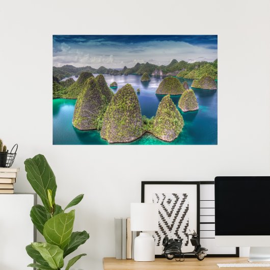 Wayag Island-landschap, Indonesië Poster (Thuiskantoor)