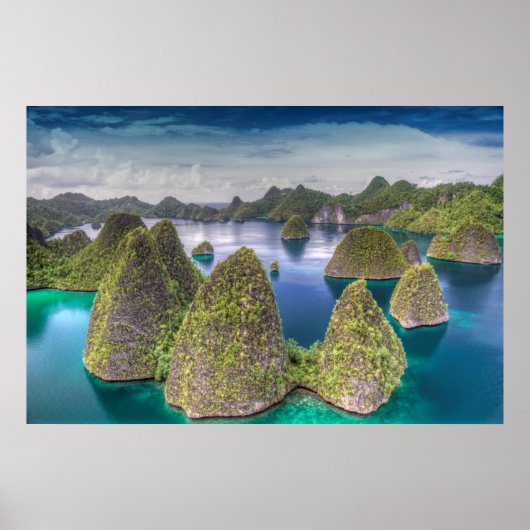 Wayag Island-landschap, Indonesië Poster (Voorkant)