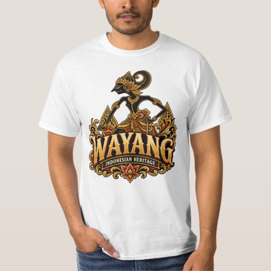 Wayang Indonesisch Erfgoed v3 T-shirt (Voorkant)
