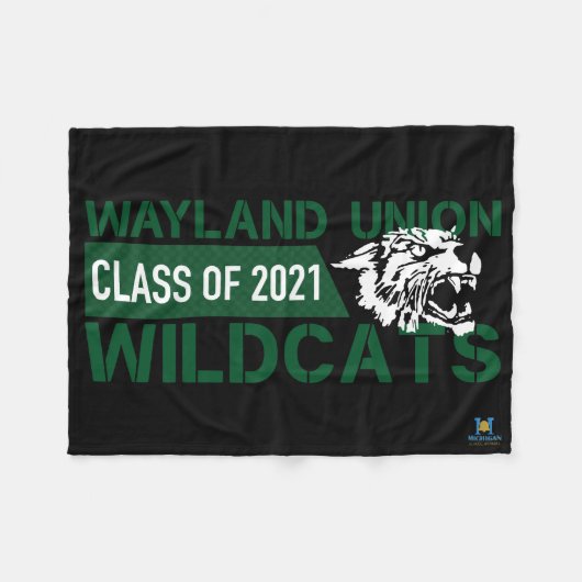 Wayland Union Wildcats #3 Fleece Deken (Voorkant (Horizontaal))