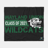 Wayland Union Wildcats #3 Fleece Deken (Voorkant (Horizontaal))