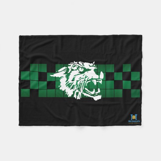 Wayland Union Wildcats #5 Fleece Deken (Voorkant (Horizontaal))