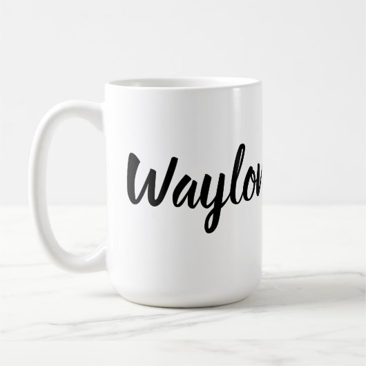 Waylon naam in bochtige letters, koffiemok (Links)