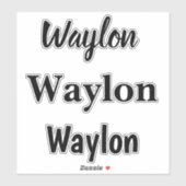 Waylon naam in bochtige letters, sticker (Vel)