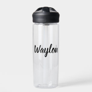 Waylon naam in bochtige letters, waterfles
