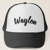 Waylon Naam In Gebogen Letters, Trucker Pet (Voorkant)
