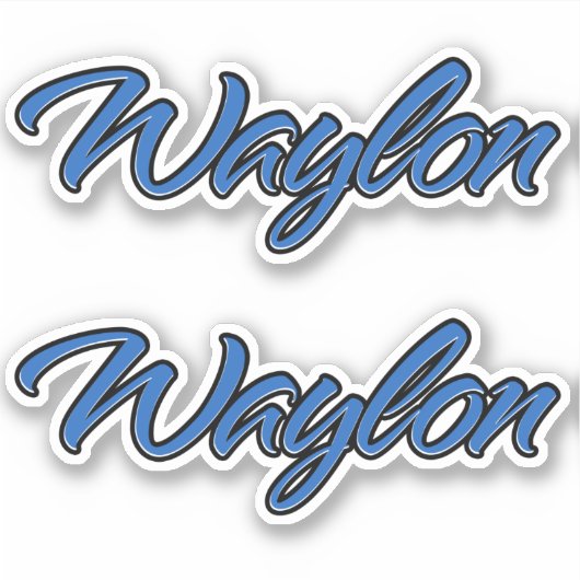 Waylon Name blue Aufkleber Sticker Stickerset (Voorkant)