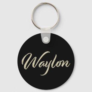 Waylon Name whitegold Button Schlüsselanhänger Sleutelhanger