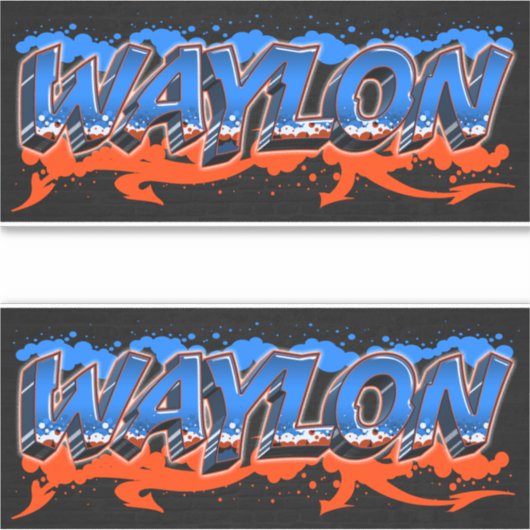 Waylon Vorname Name Graffiti Aufkleber Sticker (Voorkant)