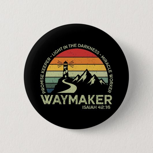 Waymaker Christelijke Typografie Inspirerende Bijb Ronde Button 5,7 Cm (Voorkant)