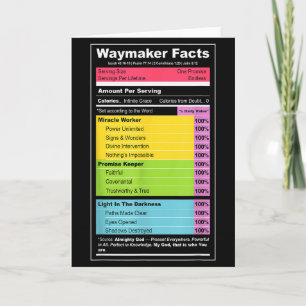 Waymaker Feiten Christelijk T-shirt _ Faith Nutrit Kaart