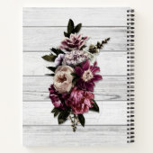 Waymaker met paarse bloemen op hout notitieboek (Achterkant)