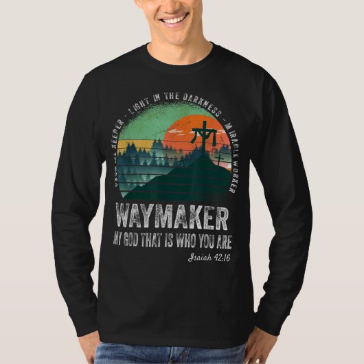 Waymaker Mirakelwerker Beloofd Houder Jezus Chris T-shirt (Voorkant)