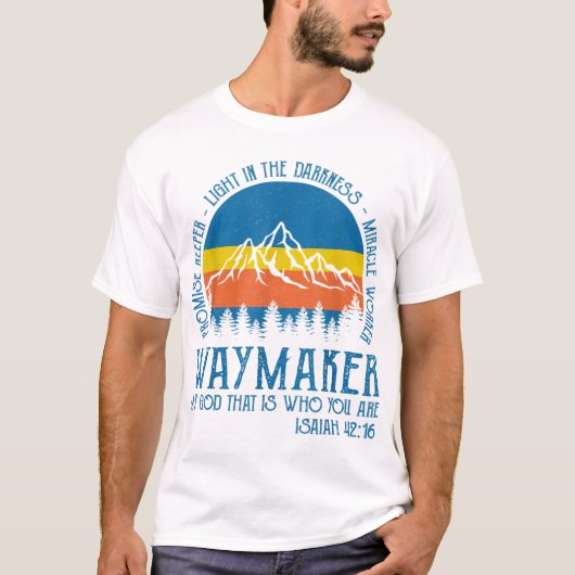 Waymaker Mirakelwerker Jezus Christus Christelijke T-shirt (Voorkant)