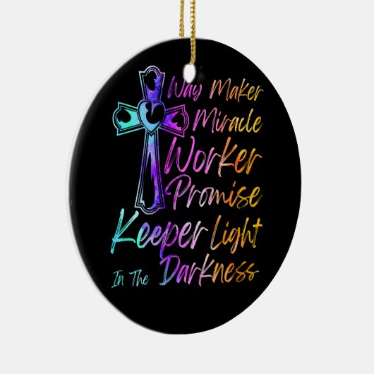 Waymaker Mirakelwerker Rainbow Christelijke Jesus  Keramisch Ornament (Rechts)