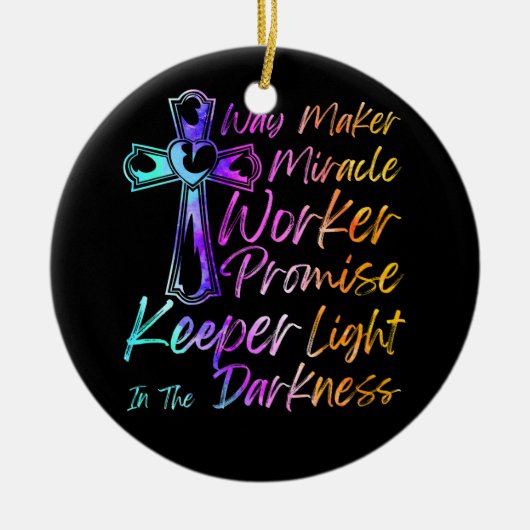 Waymaker Mirakelwerker Rainbow Christelijke Jesus  Keramisch Ornament (Voorkant)