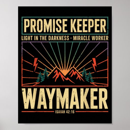 Waymaker Promise Keeper Miracle Worker God Christi Poster (Voorkant)