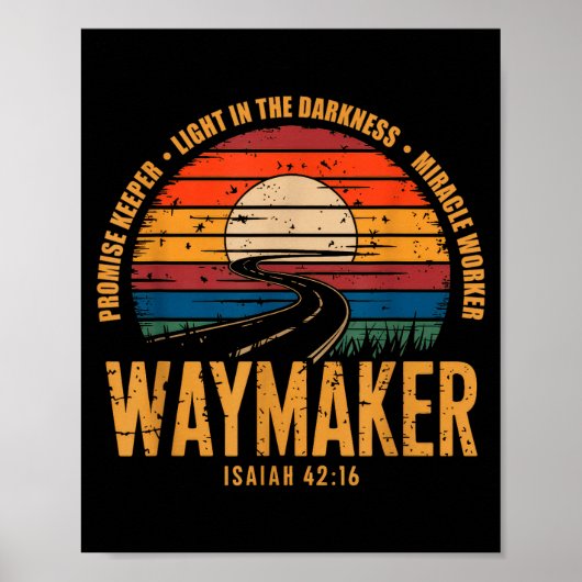 Waymaker Promise Keeper Miracle Worker God Christi Poster (Voorkant)