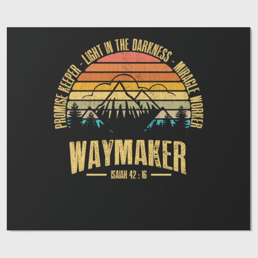 Waymaker Promise Keeper Miraker Worker Christelijk Cadeaupapier (Vlak)