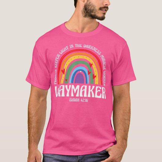 Waymaker Rainbow Promise Keeper Miracle Worker Chr T-shirt (Voorkant)