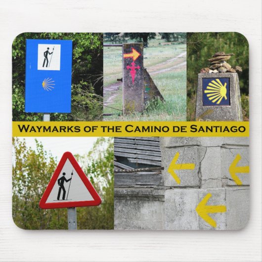 Waymarks voor de Camino de Santiago Mousepad Muismat (Voorkant)