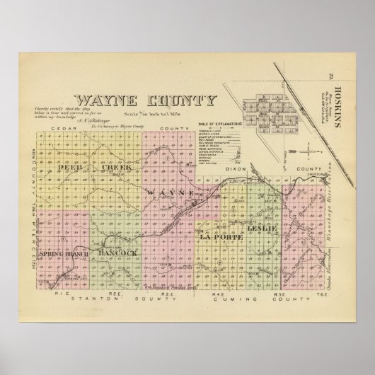 Wayne County, Nebraska Poster (Voorkant)