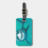 "Wayne" De grote witte haai Bagagelabel (Voorkant verticaal)