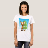Wayne Deer in de sneeuw T-shirt (Voorkant volledig)