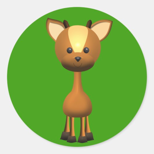 Wayne Deer Ronde Sticker (Voorkant)