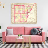 Wayne, Edwards, Wabash, Hamilton, White counties Canvas Afdruk (Insitu (Woonkamer))