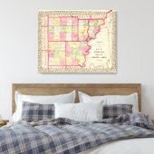 Wayne, Edwards, Wabash, Hamilton, White counties Canvas Afdruk (Insitu (Slaapkamer))