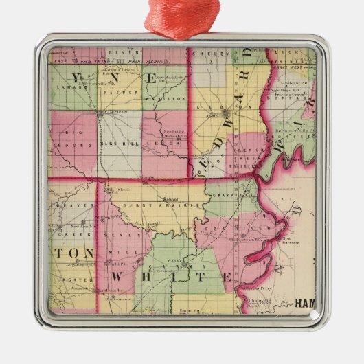 Wayne, Edwards, Wabash, Hamilton, White counties Metalen Ornament (Voorkant)