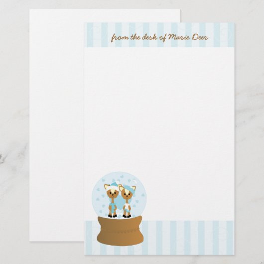 Wayne en Marie Deer Briefpapier (Voorkant / Achterkant)