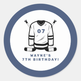 WAYNE Hockey Sport ThreatBoy Birthday Ronde Sticker