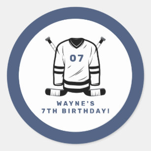 WAYNE Hockey Sport ThreatBoy Birthday Ronde Sticker