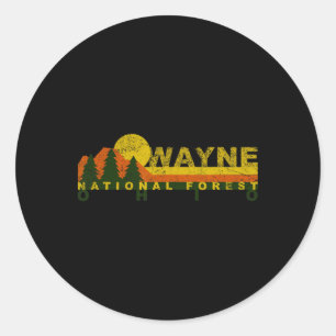 Wayne Nationaal Bos Vintage Retro Ronde Sticker