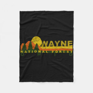 Wayne National Forest Vintage Retro  Fleece Deken