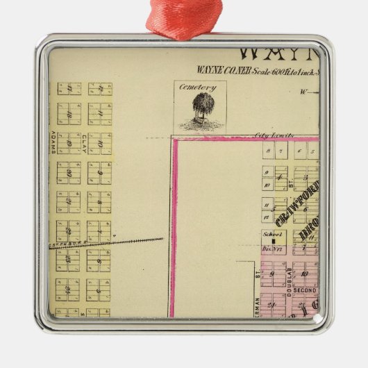Wayne, Nebraska Metalen Ornament (Voorkant)