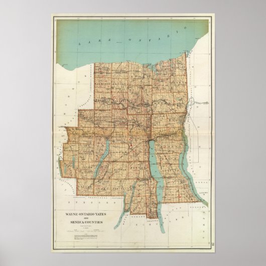 Wayne, Ontario, Yates, provincie Seneca Poster (Voorkant)