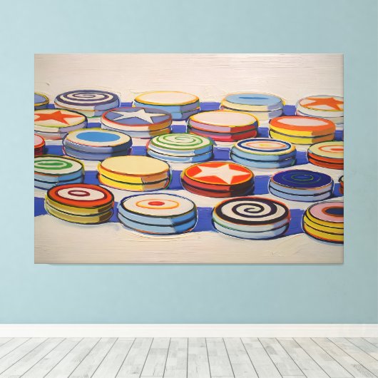 Wayne Thiebaud art style Canvas Afdruk (Insitu (Houten vloer))