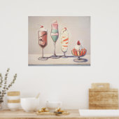 wayne thiebaud - vier sundaes poster (Keuken)