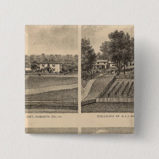 Waynesboro, Augusta County Vierkante Button 5,1 Cm (Voorkant)