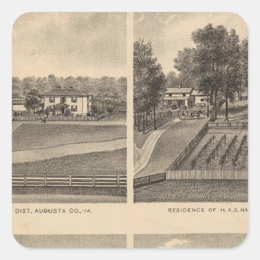 Waynesboro, Augusta County Vierkante Sticker (Voorkant)