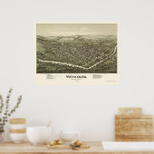 Waynesburg, PA Panorama Kaart - 1897 Poster (Keuken)