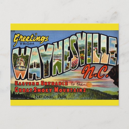 Waynesville Great Smoky Mountains Briefkaart (Voorkant)